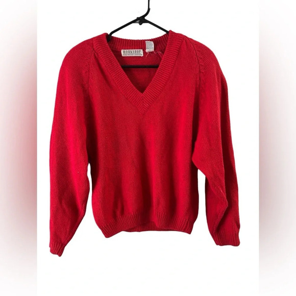 Vintage red v neck sweater - Picture 1 of 4